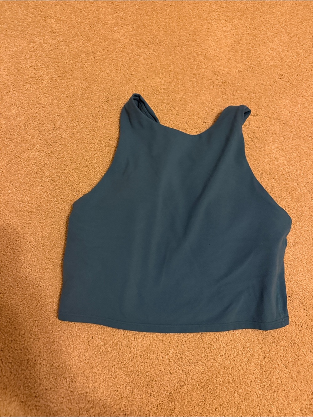 Athleta Teal Blue Cropped High Neck Tank